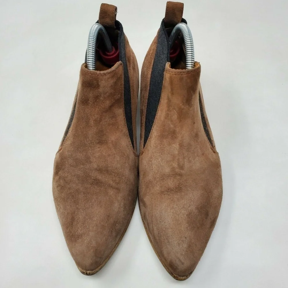 Alberto Fermani Brown Suede Bootie Heels Size 36.5 (US 6.5)